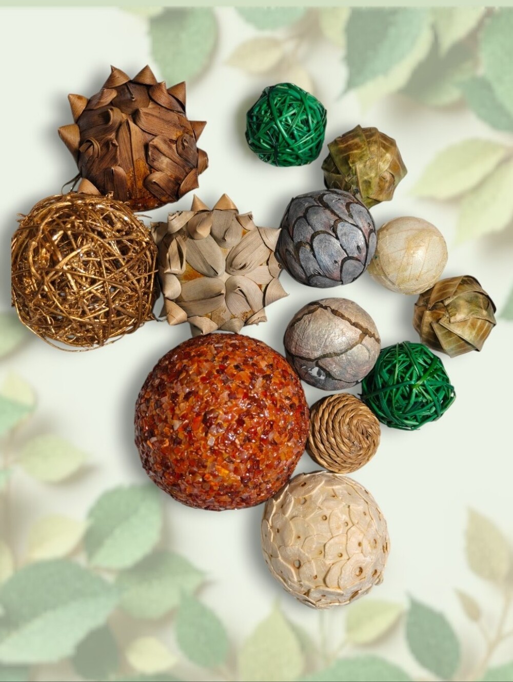 Natural Botanical Decorative Ball Assortment